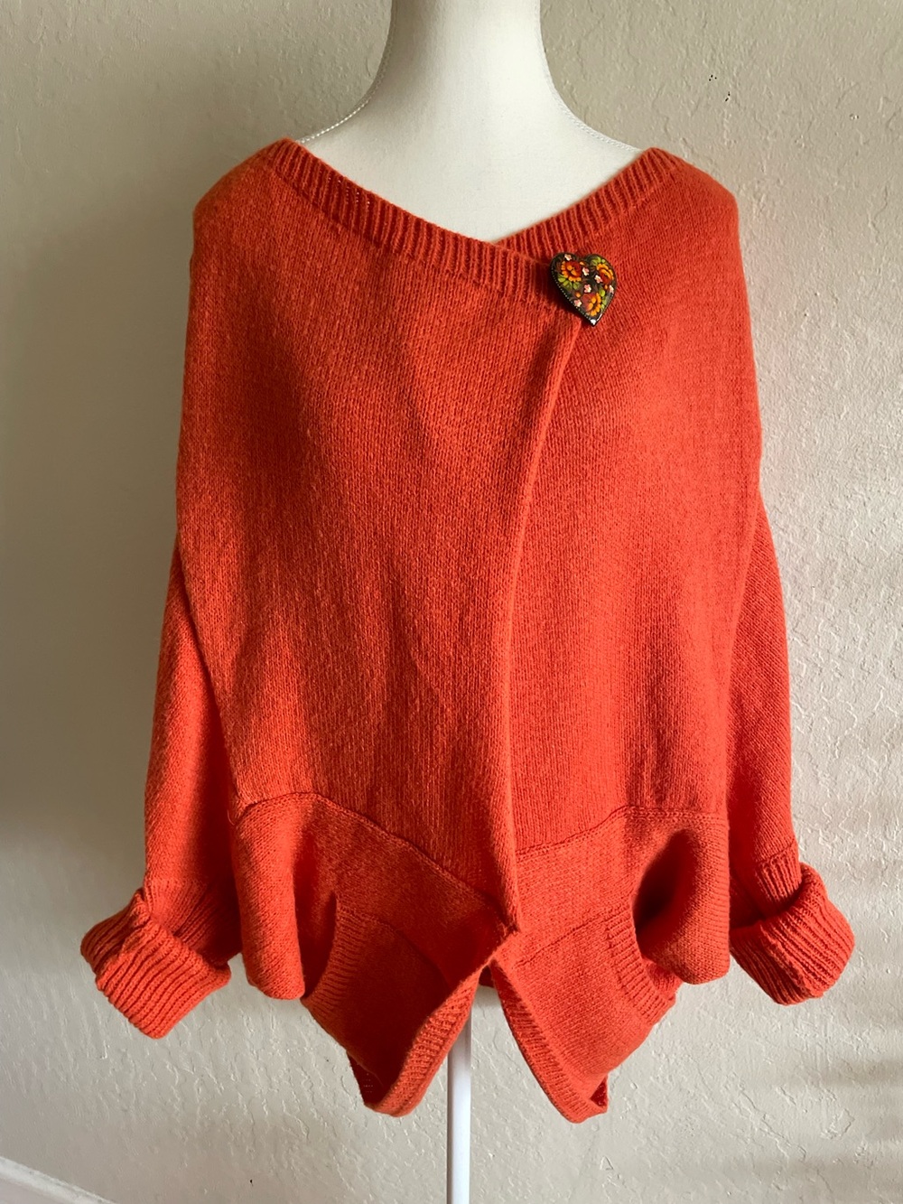 Burnt orange cocoon cardigan